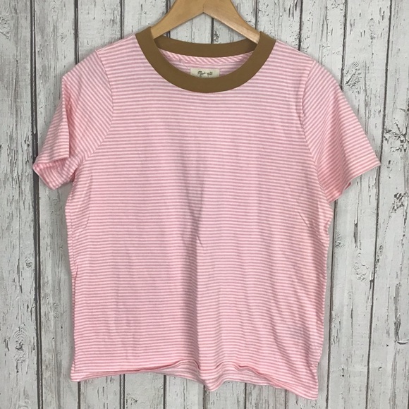 MADEWELL Supima cotton striped essential ringer tee women’s small - Picture 2 of 6